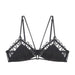 Color-Black-French Mesh Embroidered Underwear Women Thin Section Without Steel Ring Triangle Cup Sexy Bra Set Bralette-Fancey Boutique