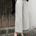 Color-Spring Summer Cotton Linen Women Artistic Washed Lace up Linen Casual Straight Through Cropped Pants Women Cotton Linen Wide Leg Pants-Fancey Boutique