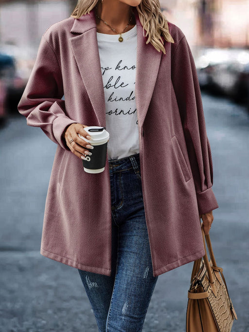 Color-Burgundy-Fall Winter Collar Long Long Sleeve Women Coat-Fancey Boutique