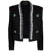 Color-High Quality Lady Temperamental Office Black Premium Heavy Industry Beads Top Woolen Cardigan Coat-Fancey Boutique