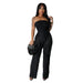 Color-Black-Women Clothing Eaby Wave Pattern See Through High Waist Wide Leg Pants Pants Only-Fancey Boutique