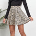 Color-Leopard Print Corduroy Umbrella Skirt High Waist Side Zipper Skirt Sexy Women Clothing Breasted Skirt-Fancey Boutique