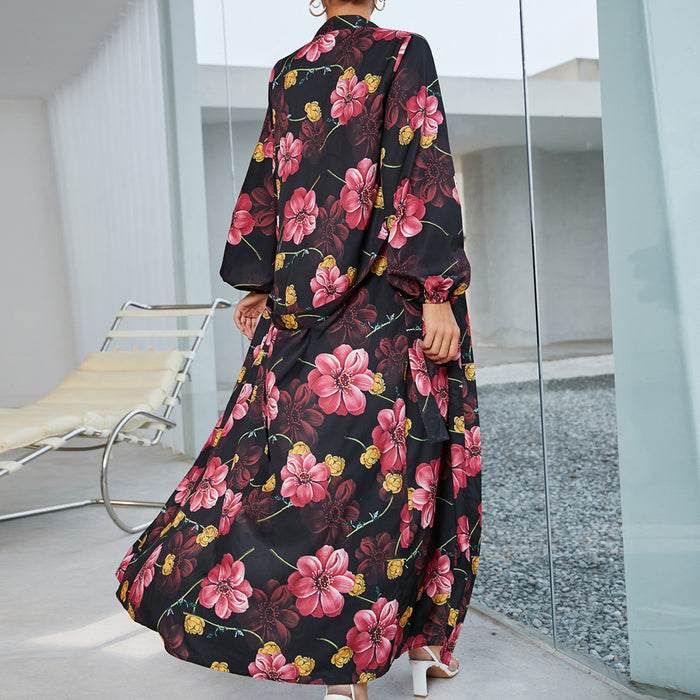 Color-Autumn Women Clothing for Full Body Floral Printing Dyeing Long Sleeve Sexy Dress-Fancey Boutique