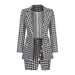 Color-Black-Sexy Socialite Chanel Suit Set Skirt Autumn Winter Women Houndstooth Two Piece Set-Fancey Boutique