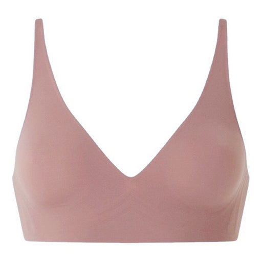 Color-Pink-Seamless Underwear V neck Non Steel Ring Big Breast Detachable Chest Pad Thin Soft Support Comfortable Bra-Fancey Boutique