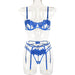 Color-Blue-Sexy Three Piece Set Hollow Out Cutout Sexy Sexy Lingerie Three Piece Set-Fancey Boutique