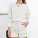 Color-Loose Long Sleeve Shorts Two Piece Women Autumn Stylish Simple Texture Suit-Fancey Boutique