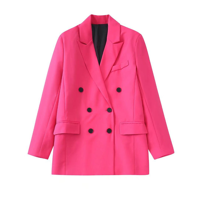 Color-Pink Suit-Women Clothing Unisex Blazer Culottes Suit-Fancey Boutique