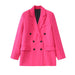Color-Pink Suit-Women Clothing Unisex Blazer Culottes Suit-Fancey Boutique