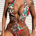 Color-Leopard-Foreign Single Swimsuit Sexy Large Steel Ring Women One-Piece Swimming Suit Swimsuit-Fancey Boutique