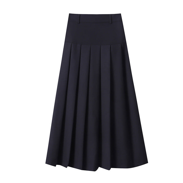 Color-Deconstructed Design High End Cut Non Ironing High Grade Skirt A line Pleated Skirt Early Autumn-Fancey Boutique