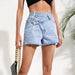 Color-Women Clothing Casual Denim Shorts-Fancey Boutique