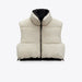 Color-Sand-Winter High Neck Short Cotton Coat Vest Reversible Cotton Padded Coat Vest-Fancey Boutique