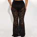 Color-Summer Women Clothing Sexy See through Lace Women Trousers Bell Bottom Pants-Fancey Boutique