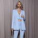 Color-Blue-Autumn Winter Coat Collared Slim Fit Long Sleeve Drape Solid Color Small Blazer-Fancey Boutique