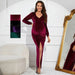 Color-Winter V neck Velvet Dress Sexy Hip Dress Maternity Dress Christmas Dress Halloween Cocktail Dress-Fancey Boutique