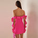 Color-Sexy Off Shoulder Ruffled Ribbon Tube Top Bandage Dress Party Cocktail Formal Dress-Fancey Boutique