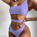 Color-Women Solid Color One-Piece Irregular Asymmetric Swimsuit Swimwear Sexy Bikini Bikini-Fancey Boutique