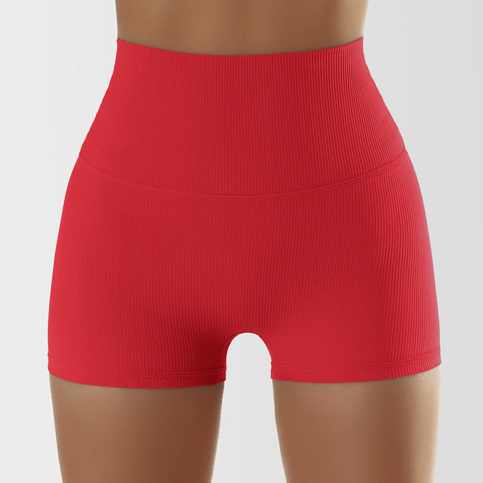 Color-Lava Red-New Belly Contracting Sports Fitness Shorts Hip Lifting Nude Yoga Pants Women High Waist Slim Sports Tights-Fancey Boutique