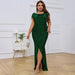 Color-Plus Size Women Clothing Cocktail Evening Dress Metallic Bright Elegant Sexy Slim Fishtail Dress-Fancey Boutique