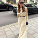 Color-Round Neck Long Knitted Dress Autumn Winter Sweater Maxi Dress Solid Color Sexy Dress for Women-Fancey Boutique