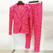 Color-Dark Pink-Slim Water Soluble Lace Skinny Pants Two Piece Sets-Fancey Boutique