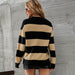 Color-Winter Striped Personality plus Size Pullover Slimming Knitwear Sweater Bottoming Shirt Women-Fancey Boutique