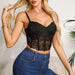 Color-Lace Boning Corset Corset Slim Fit V neck Sexy Charm Elegant Inner Match Outer Wear Short See through Camisole-Fancey Boutique