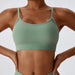 Color-Basil Green-Lace up Quick Drying Beauty Back Yoga Bra Running Workout Exercise Underwear Skinny Yoga Clothes Top-Fancey Boutique