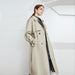 Color-Element Autumn Winter British Double Breasted Loose Drooping Extended Trench Coat for Women-Fancey Boutique