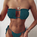 Color-Swimsuit Sexy Pleated Cutout Bikini-Fancey Boutique