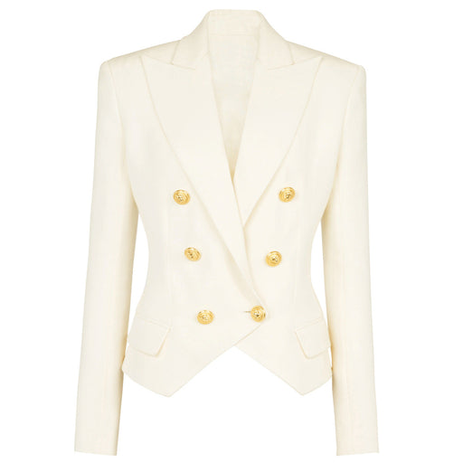 Color-Pale Yellow-Spring Autumn Waist Slimming High Women Jackets Popular Classic Small Blazer-Fancey Boutique