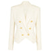 Color-Pale Yellow-Spring Autumn Waist Slimming High Women Jackets Popular Classic Small Blazer-Fancey Boutique