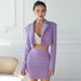 Color-Women Clothing Autumn Casual Short Small Suit Slim Skirt Set-Fancey Boutique