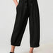 Color-Black-Summer Cropped Pants Pocket Casual Pants Women Loose Wide Leg Pants outside-Fancey Boutique