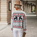 Color-Autumn Women Clothing Knitted Pullover Round Neck Christmas Sweater-Fancey Boutique