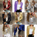 Color-Spring Women Stand Collar Color Matching Sequ Coat Short Casual Small Coat-Fancey Boutique