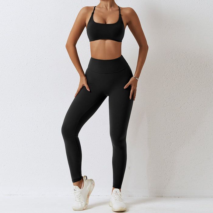 Color-Bra Trousers High-Grade Black-Advanced Spring Autumn Yoga Clothes Gym Morning Running Quick Drying Sports Yoga Suit Women-Fancey Boutique