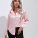 Color-Leopard Print Satin Satin Silk Long Sleeve Shirt Women Clothing-Fancey Boutique
