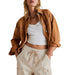 Color-Brown-Loose Denim Jacket Women-Fancey Boutique