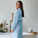 Color-Autumn Comfortable Waffle Long Robe Hotel Bathrobe Home Wear-Fancey Boutique