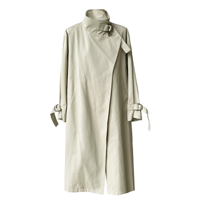 Color-Autumn High Grade British Minimalist Static Luxury Mid Length over the Knee Trench Coat Women-Fancey Boutique