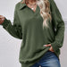 Color-Women Clothing Autumn Winter Winter Polo Collar Long Sleeve Loose Fitting Fleece Pullover Women-Fancey Boutique