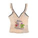 Color-Women Clothing Cartoon Embroidered Strap Vest Women Slim Fit Wooden Ear Stitching Low Cut Cropped Top-Fancey Boutique