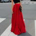 Color-Summer Elegant Pleated Mopping Solid Color Wide Hem Skirt-Fancey Boutique