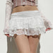 Color-Girl Lace See Through Thin Sexy Low Waist Solid Color All Matching A Line Miniskirt Spring Summer-Fancey Boutique