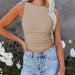 Color-Apricot-Women Wear Summer Sexy Backless Outerwear Vest Autumn Winter Base Ride Small Shirt-Fancey Boutique