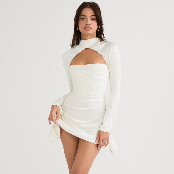 Color-White-Summer Slim Fit Sexy Hollow-out Backless High Quality Women Wear Dress-Fancey Boutique