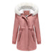 Color-Women Winter Velvet Cotton Clothes Women Hooded Detachable Fur Collar Long Sleeve Parka-Fancey Boutique