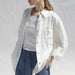 Color-Early Autumn French Niche Design Pure Linen Shirt Simple Niche Idle Loose Lapels Coat for Women-Fancey Boutique